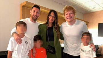 Lionel Messi shared a video on social media in which he, his wife and kids were enjoying an Ed Sheeran concert and even got to take a photo with the singer.